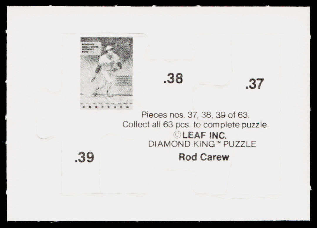 Rod Carew 1991 Studio Rod Carew Puzzle #37-39 Minnesota Twins