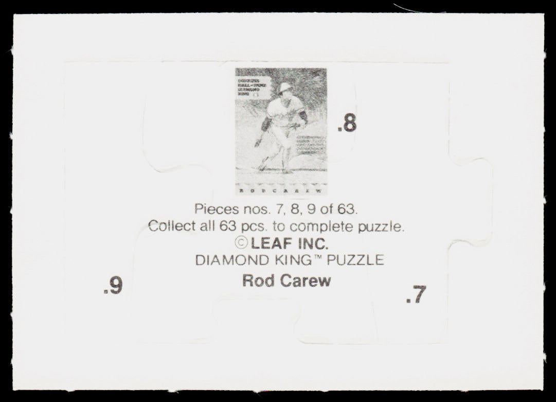 Rod Carew 1991 Studio Rod Carew Puzzle #7-9 Minnesota Twins
