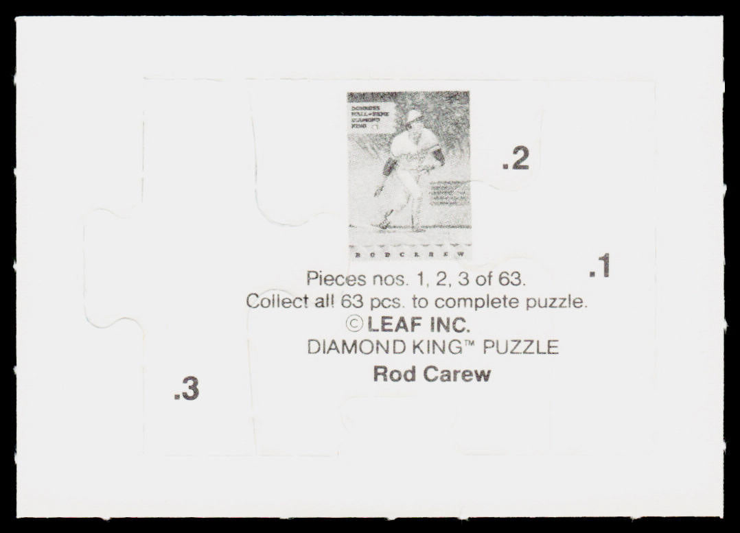 Rod Carew 1991 Studio Rod Carew Puzzle #1-3 Tan Border Minnesota Twins