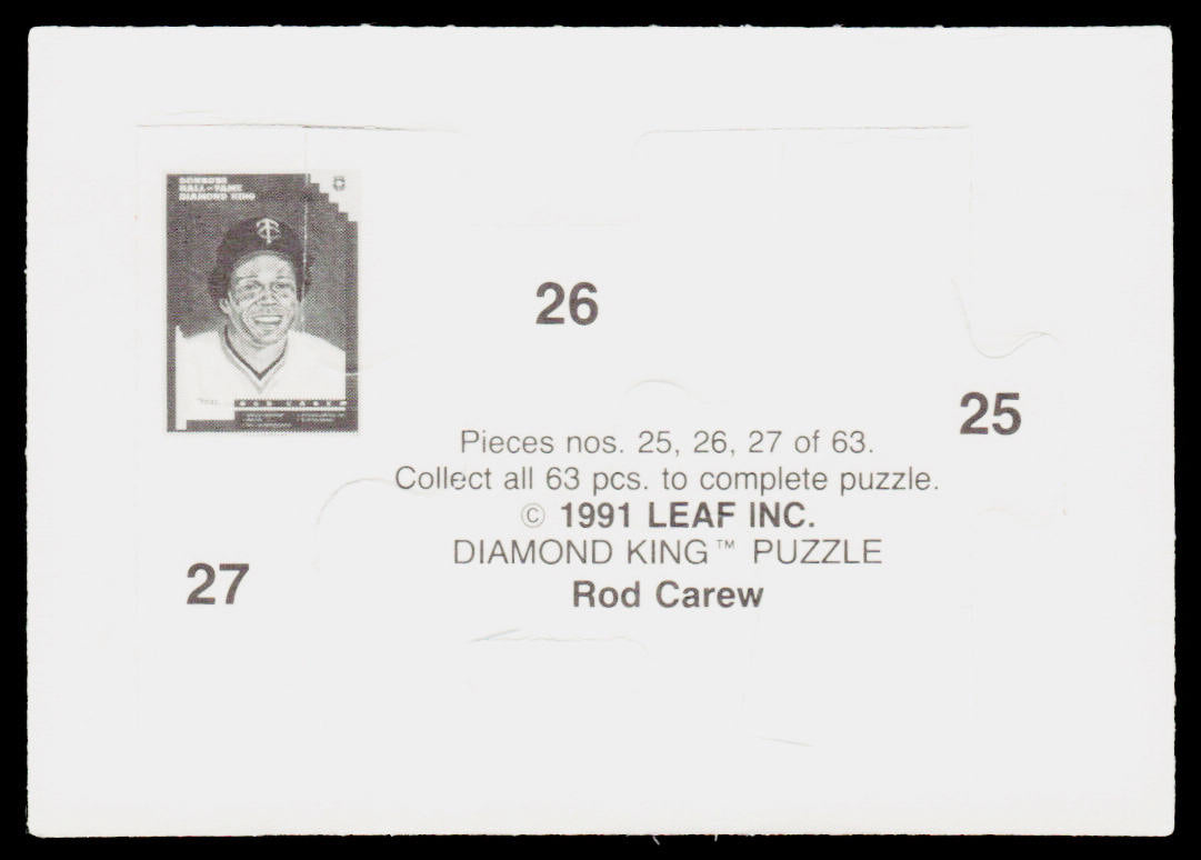 Rod Carew 1992 Donruss Rod Carew Puzzle #25-27 Minnesota Twins