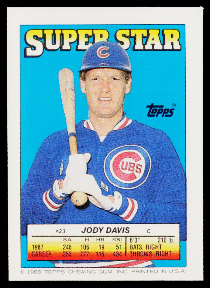 Jody Davis 1988 Topps Stickers #103 / 275b