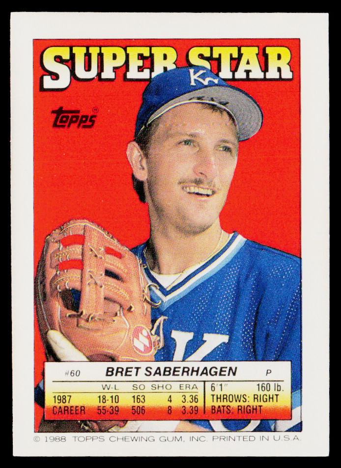 Bret Saberhagen 1988 Topps Stickers #264 / 286b
