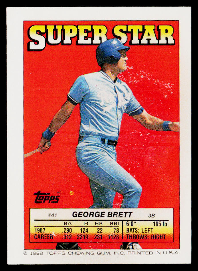 George Brett 1988 Topps Stickers #58 / 291c