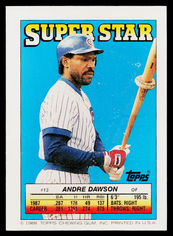 Andre Dawson 1988 Topps Stickers #48 / 221b
