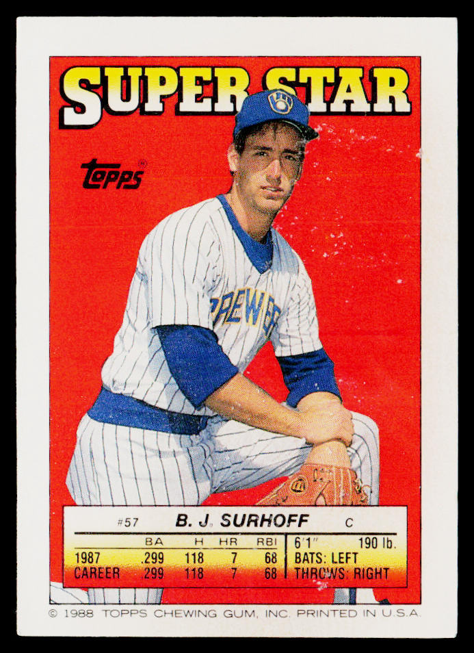 B.J. Surhoff 1988 Topps Stickers #51 / 265b