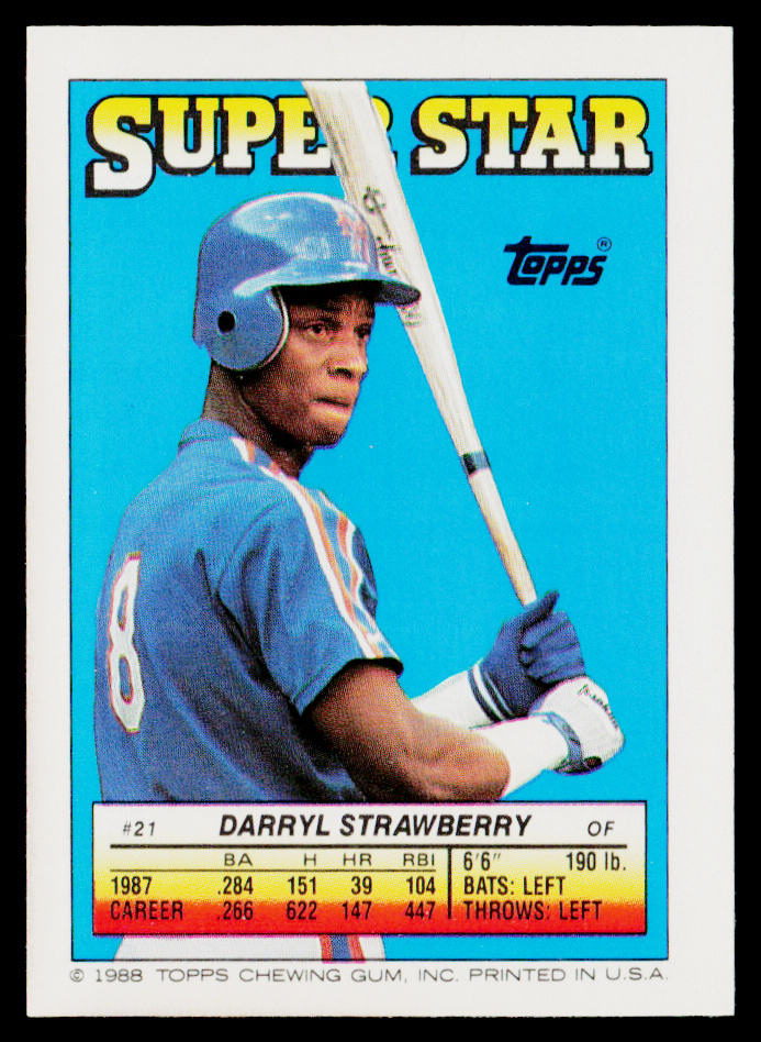 Darryl Strawberry 1988 Topps Stickers #2 / 304d