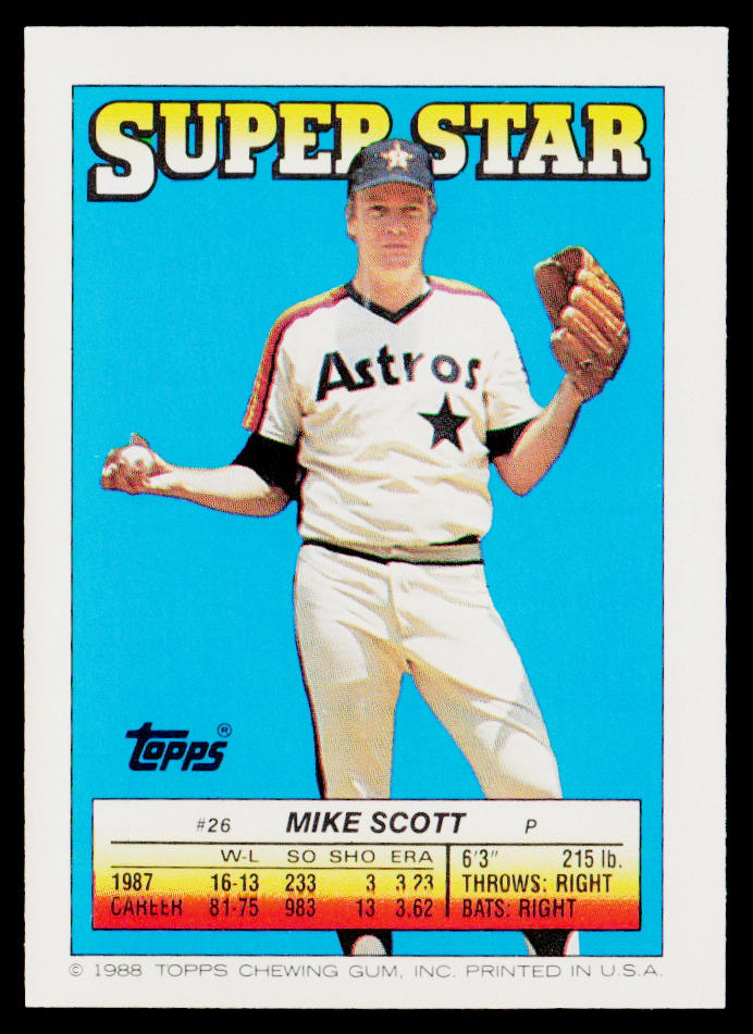 Mike Scott 1988 Topps Stickers #11 / 145b