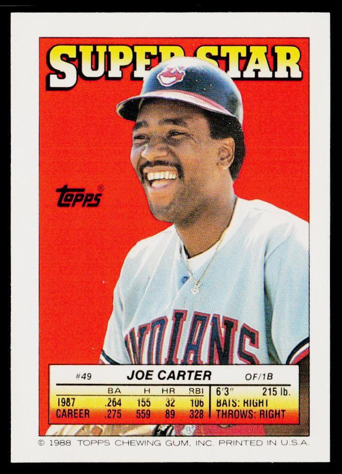 Joe Carter 1988 Topps Stickers #67 / 235c