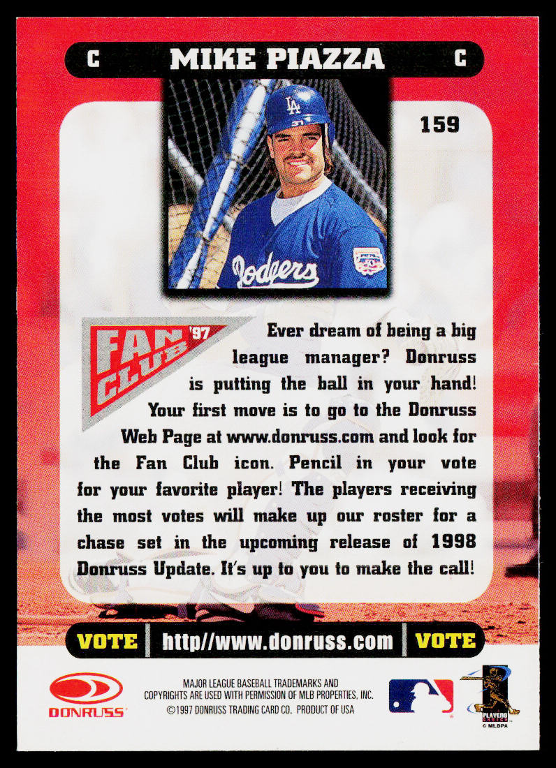Mike Piazza 1998 Donruss #159 Los Angeles Dodgers