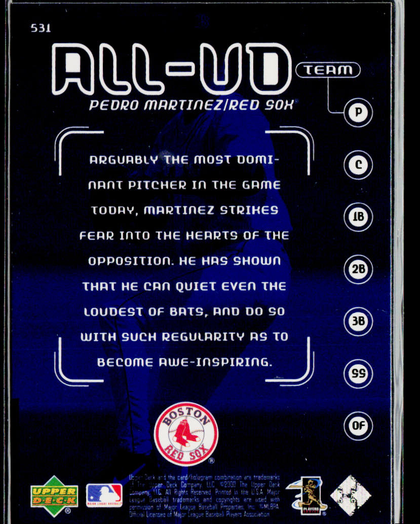 Pedro Martinez 2000 Upper Deck #531 Boston Red Sox