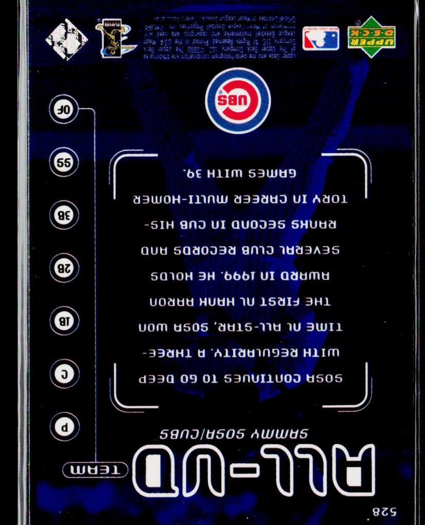 Sammy Sosa 2000 Upper Deck #528 Chicago Cubs