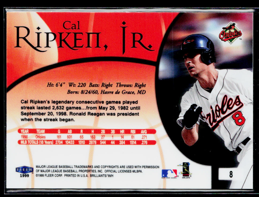 Cal Ripken, Jr. 1999 Fleer Brilliants #8 Baltimore Orioles