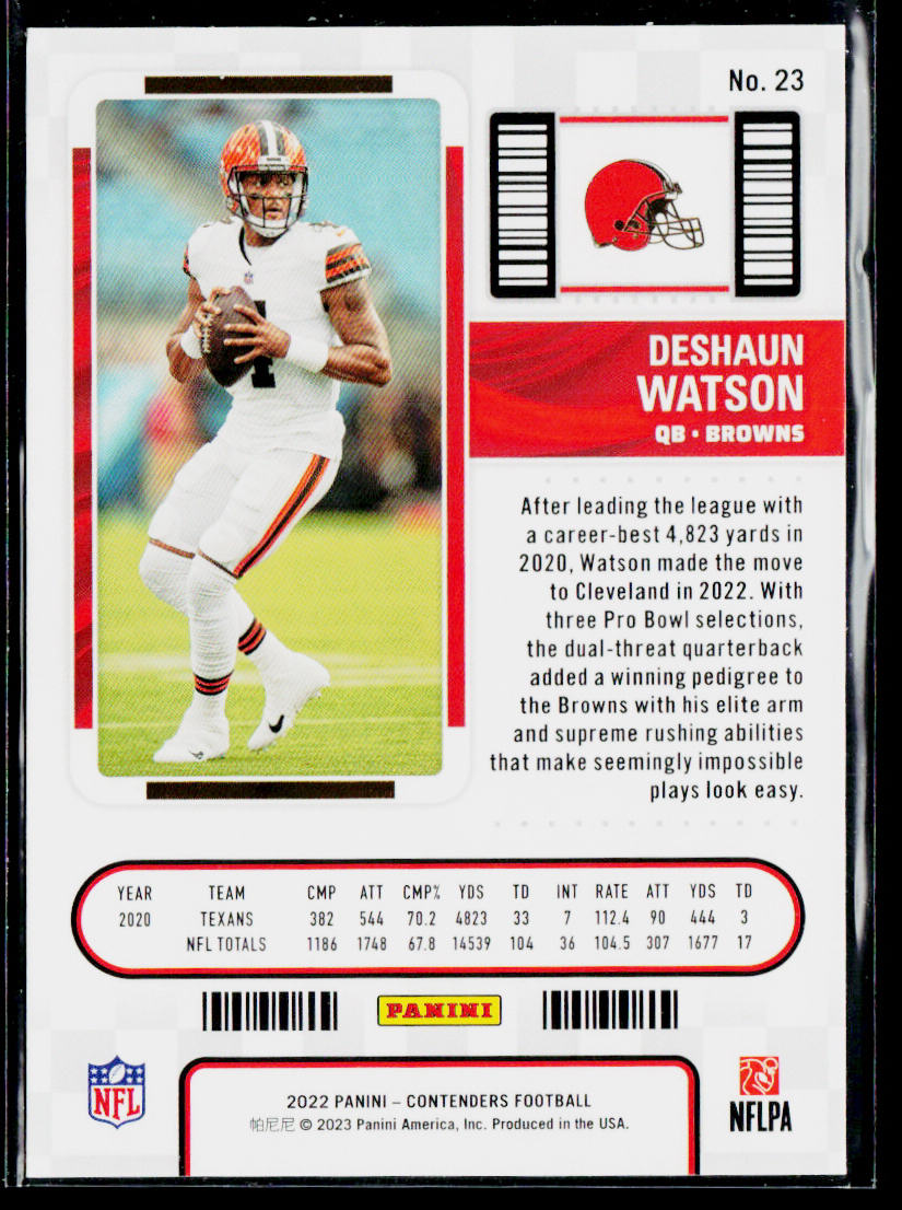 Deshaun Watson 2022 Panini Contenders #23 Cleveland Browns