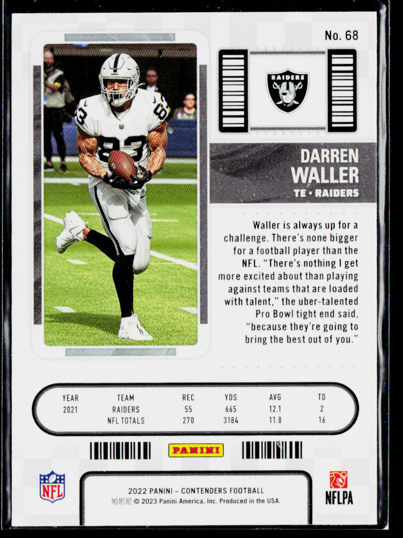 Darren Waller 2022 Panini Contenders #68 Las Vegas Raiders