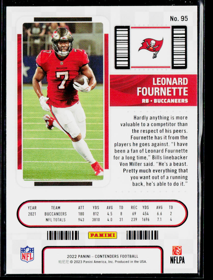 Leonard Fournette 2022 Panini Contenders #95 Tampa Bay Buccaneers