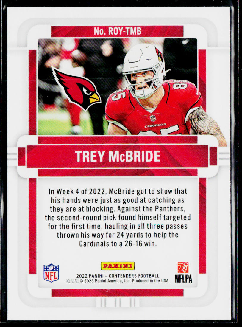 Trey McBride 2022 Panini Contenders Rookie of the Year #ROY-TMB Cardinals