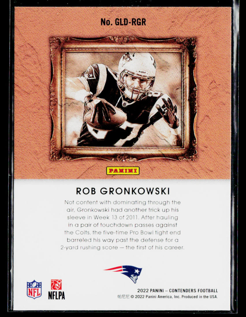 Rob Gronkowski 2022 Panini Contenders Gladiators #GLD-RGR New England Patriots