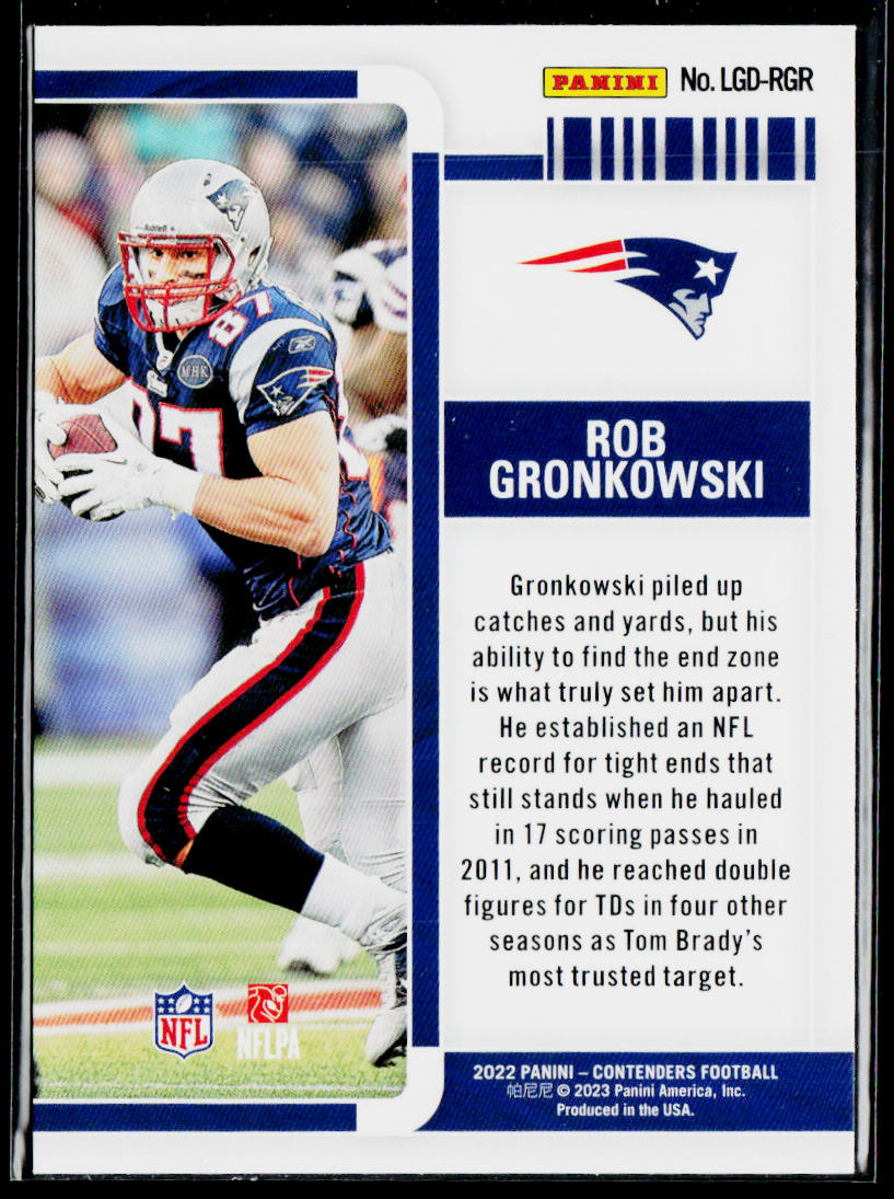 Rob Gronkowski 2022 Panini Contenders Legendary Contenders Emerald #LGD-RGR