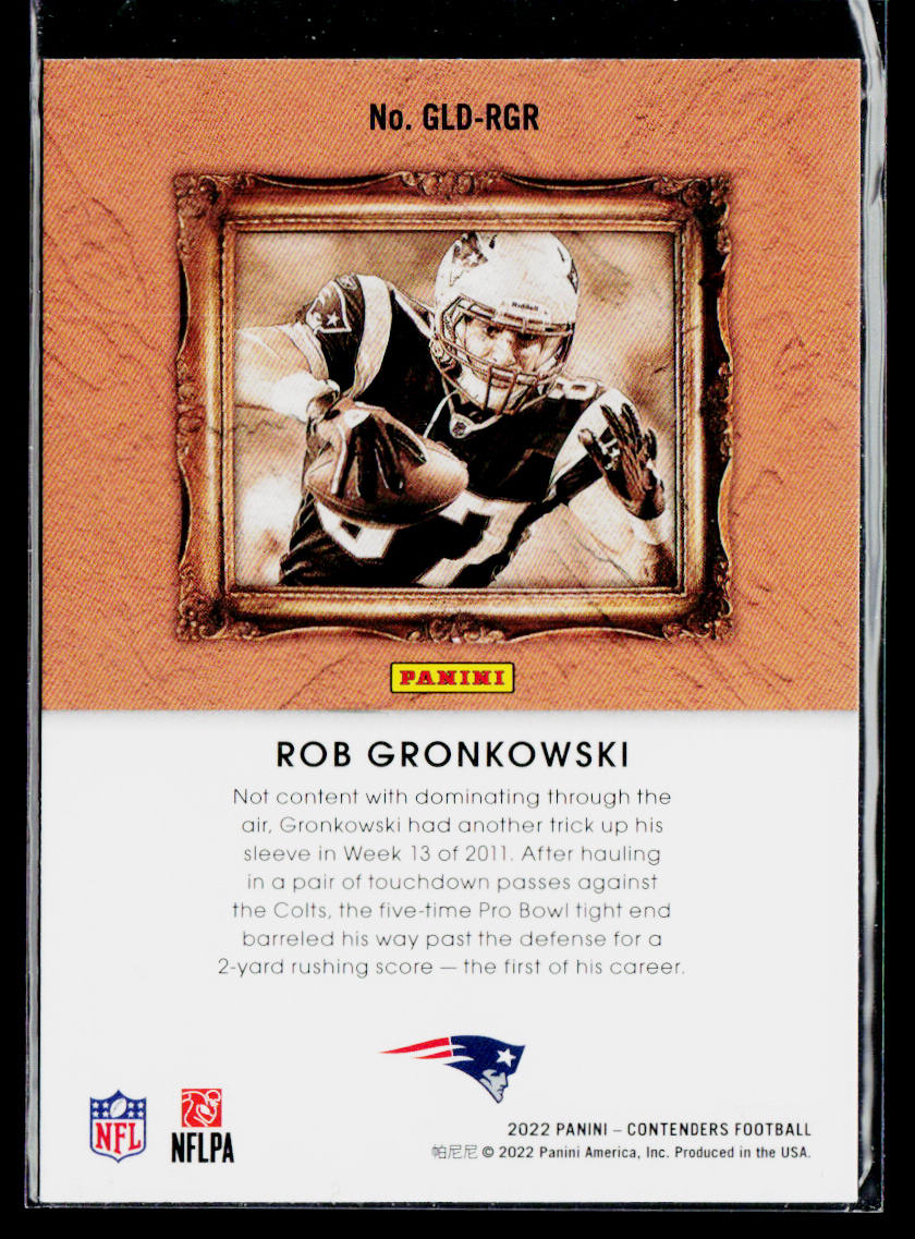 Rob Gronkowski 2022 Panini Contenders Gladiators Emerald #GLD-RGR Patriots