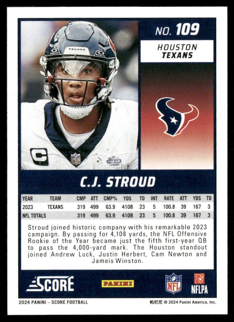 C.J. Stroud 2024 Score #109 Houston Texans