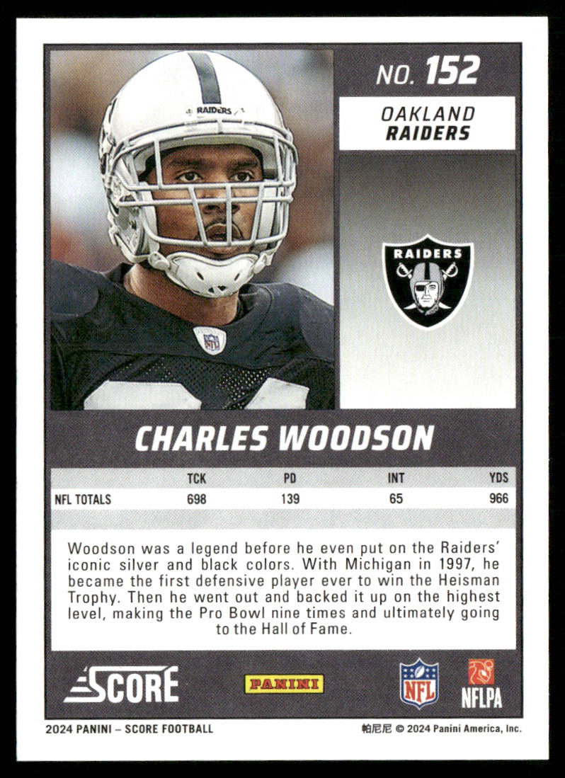 Charles Woodson 2024 Score #152 Oakland Raiders