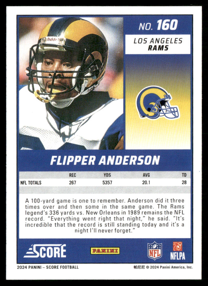 Flipper Anderson 2024 Score #160 Los Angeles Rams