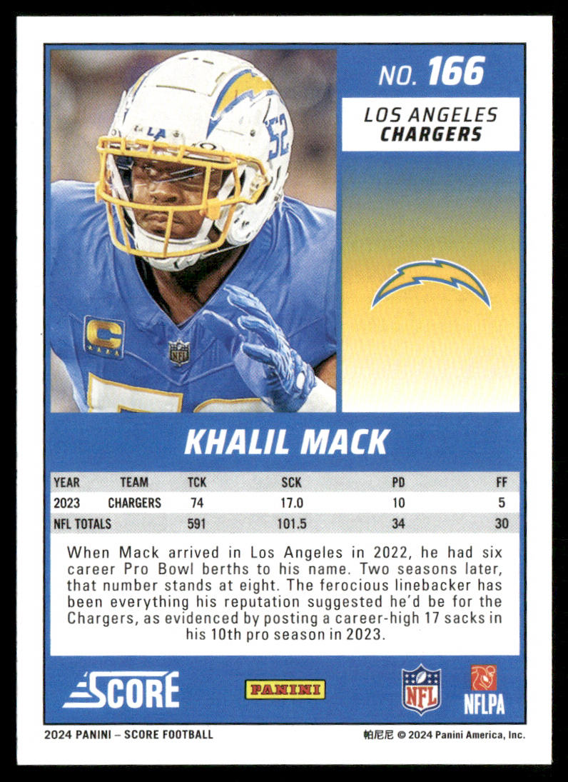 Khalil Mack 2024 Score #166 Los Angeles Chargers