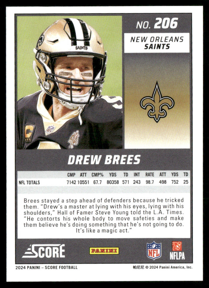 Drew Brees 2024 Score #206 New Orleans Saints