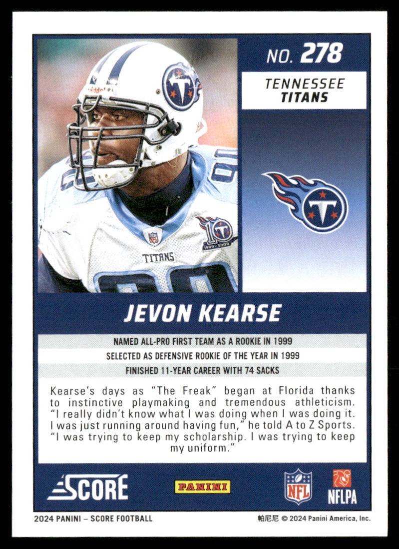 Jevon Kearse 2024 Score #278 Tennessee Titans