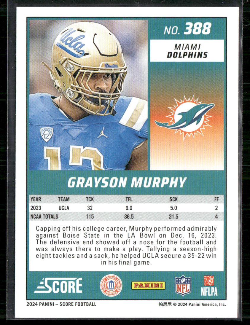 Grayson Murphy 2024 Score #388 RC Miami Dolphins