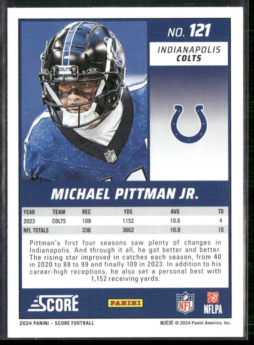 Michael Pittman Jr. 2024 Score Green #121 Indianapolis Colts