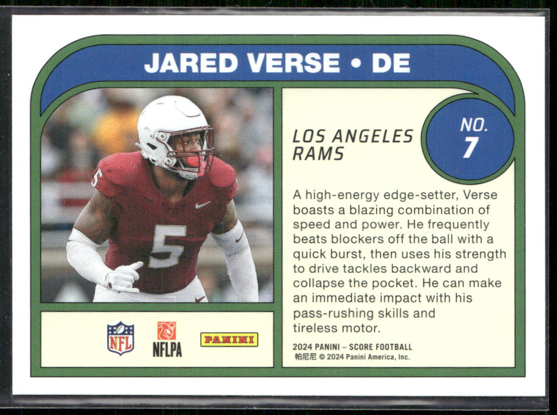 Jared Verse 2024 Score Protential #7 Los Angeles Rams