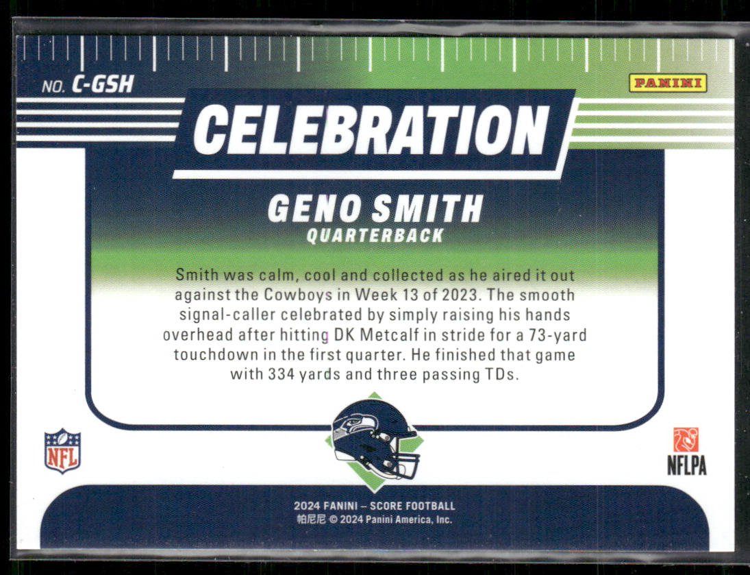 Geno Smith 2024 Score Celebration #C-GSH Seattle Seahawks