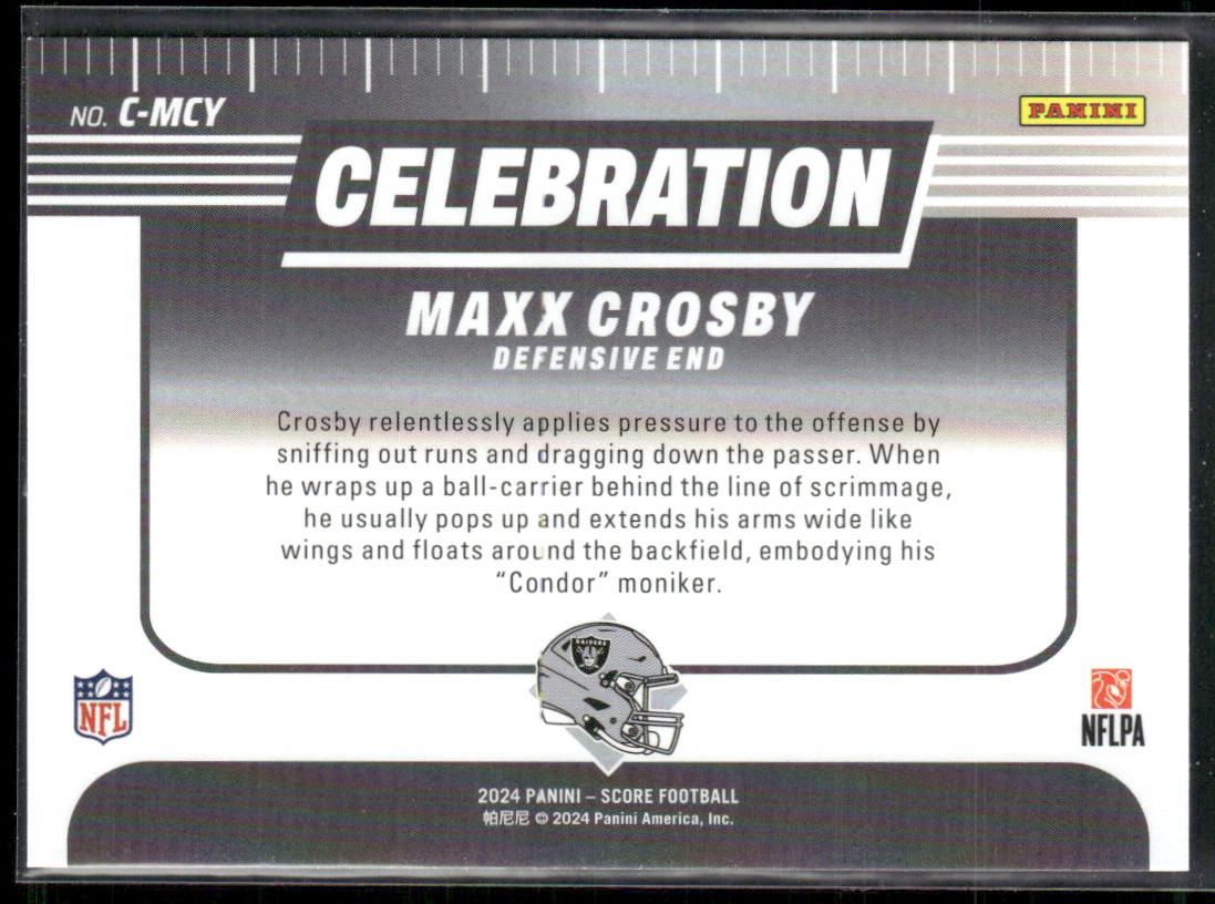 Maxx Crosby 2024 Score Celebration #C-MCY Las Vegas Raiders