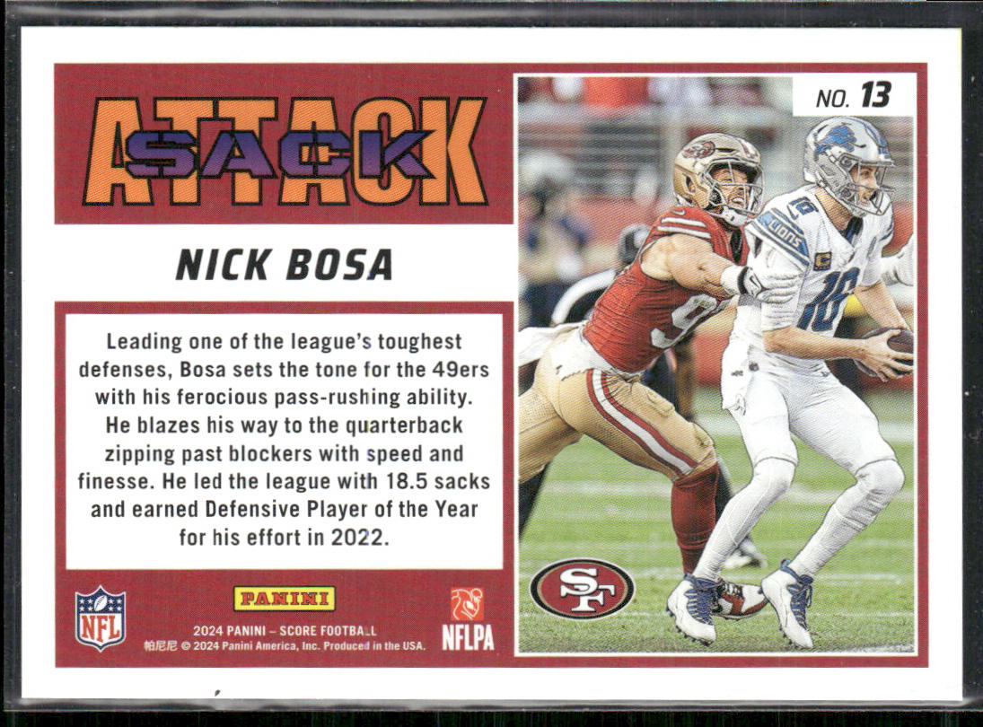 Nick Bosa 2024 Score Sack Attack #13 San Francisco 49ers