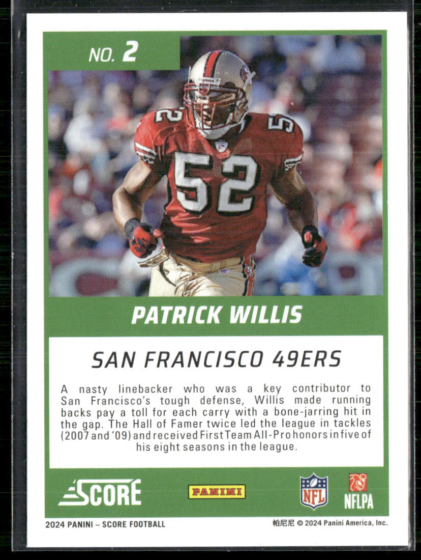 Patrick Willis 2024 Score First Ballot #2 San Francisco 49ers
