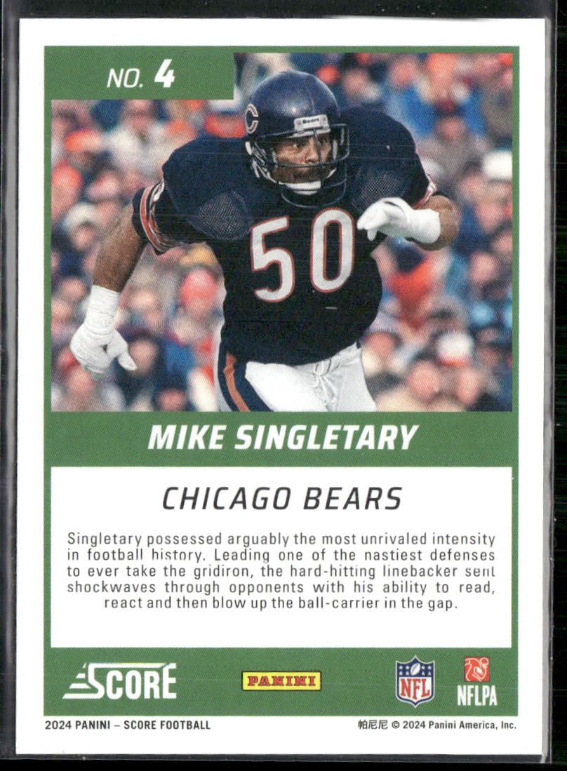 Mike Singletary 2024 Score First Ballot #4 Chicago Bears