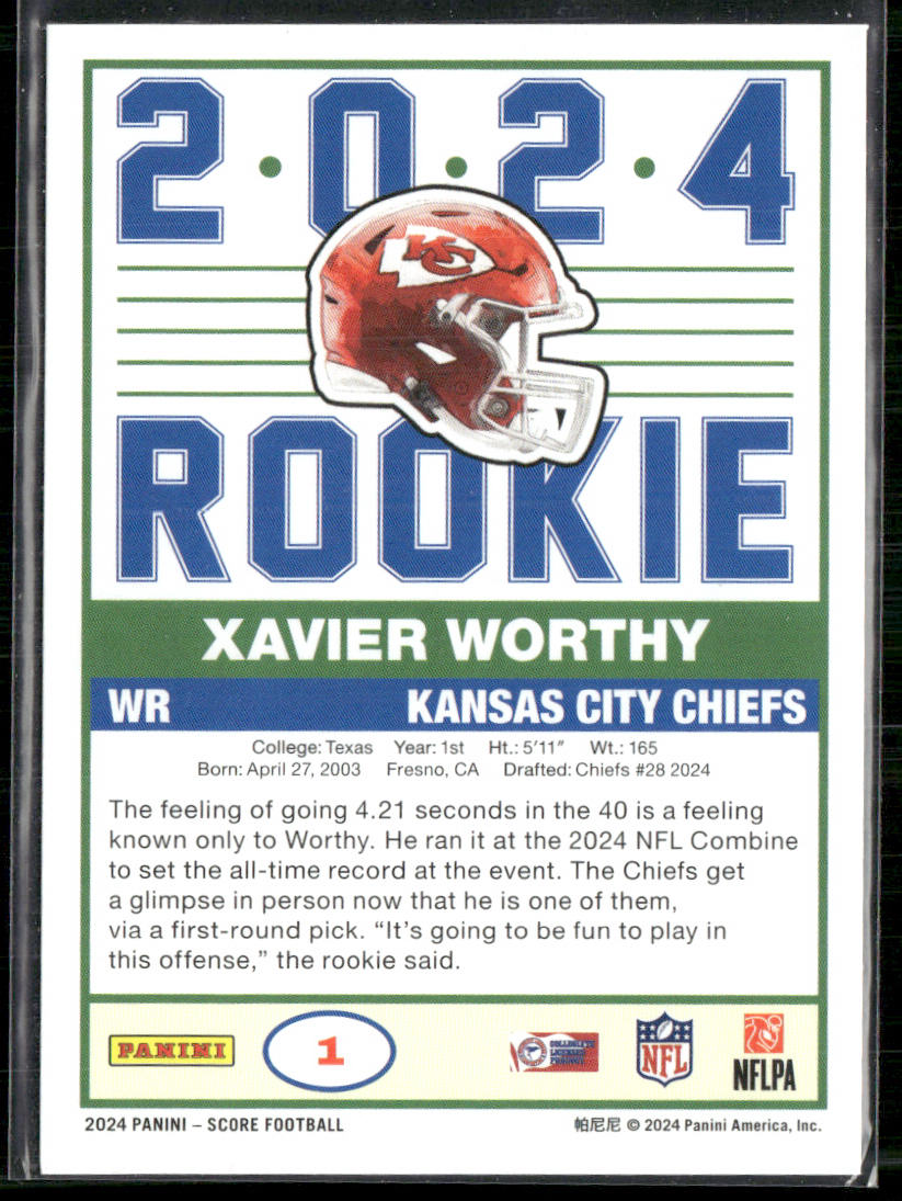 Xavier Worthy 2024 Score 35th Anniversary Rookies #1 Kansas City Chiefs