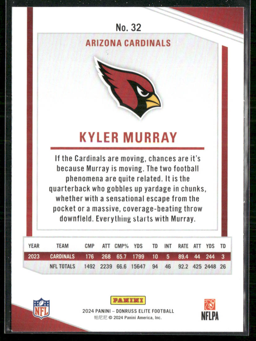 Kyler Murray 2024 Donruss Elite #32 Arizona Cardinals