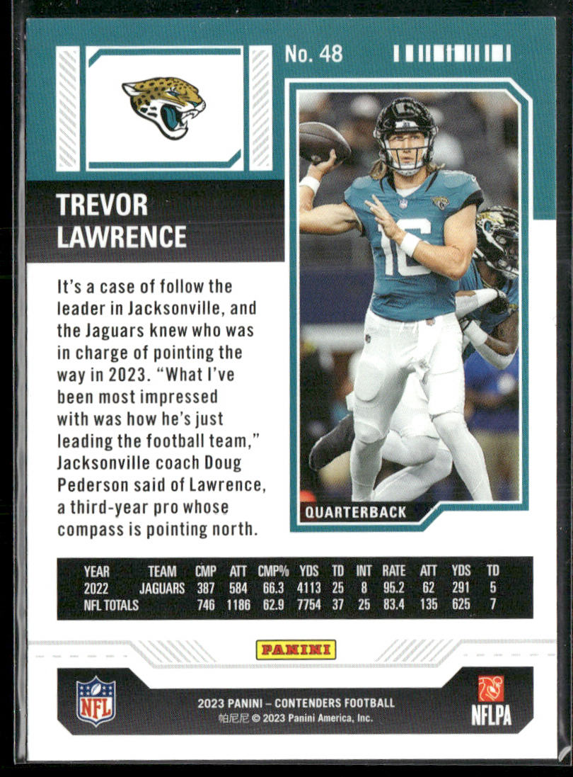 Trevor Lawrence 2023 Panini Contenders Season Ticket Retail #48