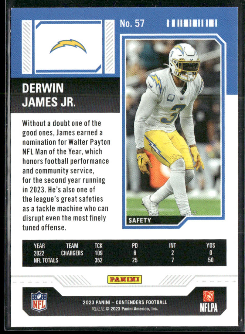 Derwin James Jr. 2023 Panini Contenders #57 Los Angeles Chargers