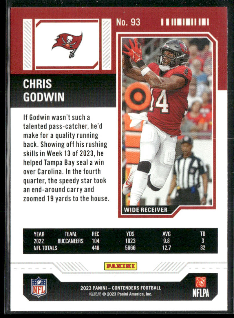 Chris Godwin 2023 Panini Contenders Game Ticket Bronze #93 Tampa Bay Buccaneers