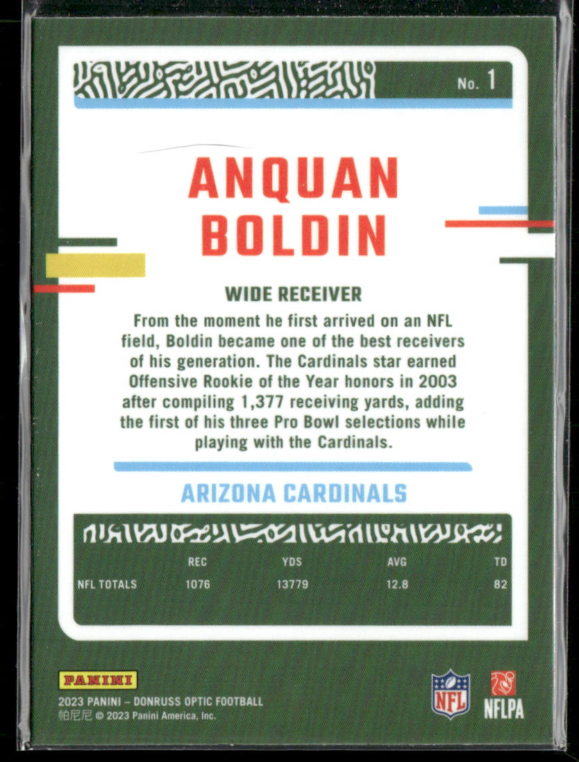 Anquan Boldin 2023 Donruss Optic #1 Arizona Cardinals