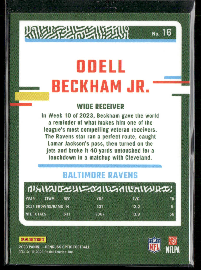 Odell Beckham Jr. 2023 Donruss Optic #16 Baltimore Ravens