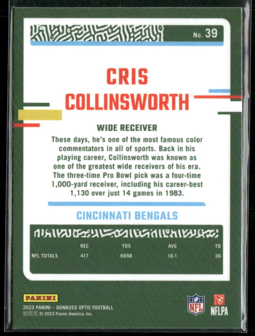 Cris Collinsworth 2023 Donruss Optic #39 Cincinnati Bengals