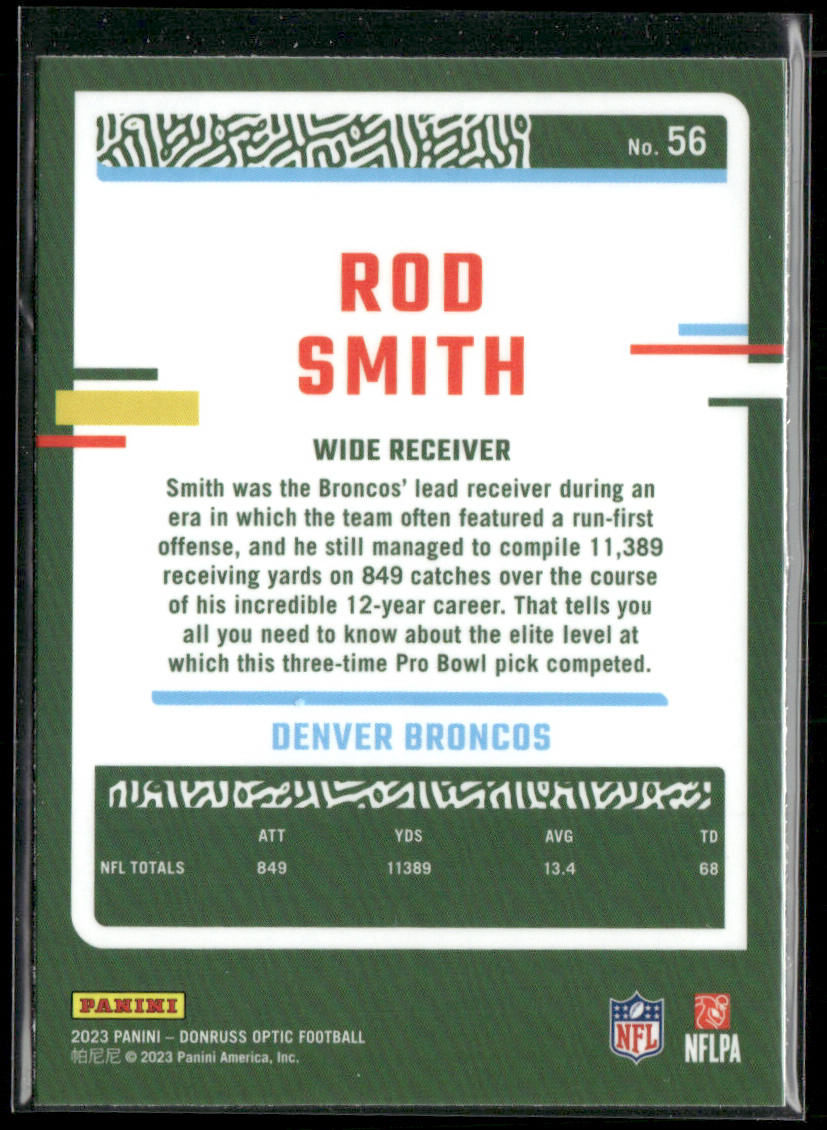 Rod Smith 2023 Donruss Optic #56 Denver Broncos