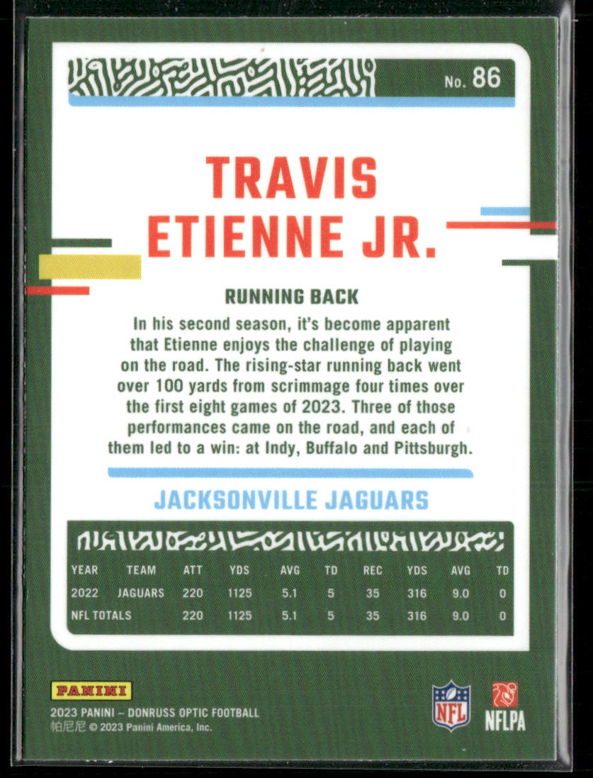 Travis Etienne Jr. 2023 Donruss Optic #86 Jacksonville Jaguars