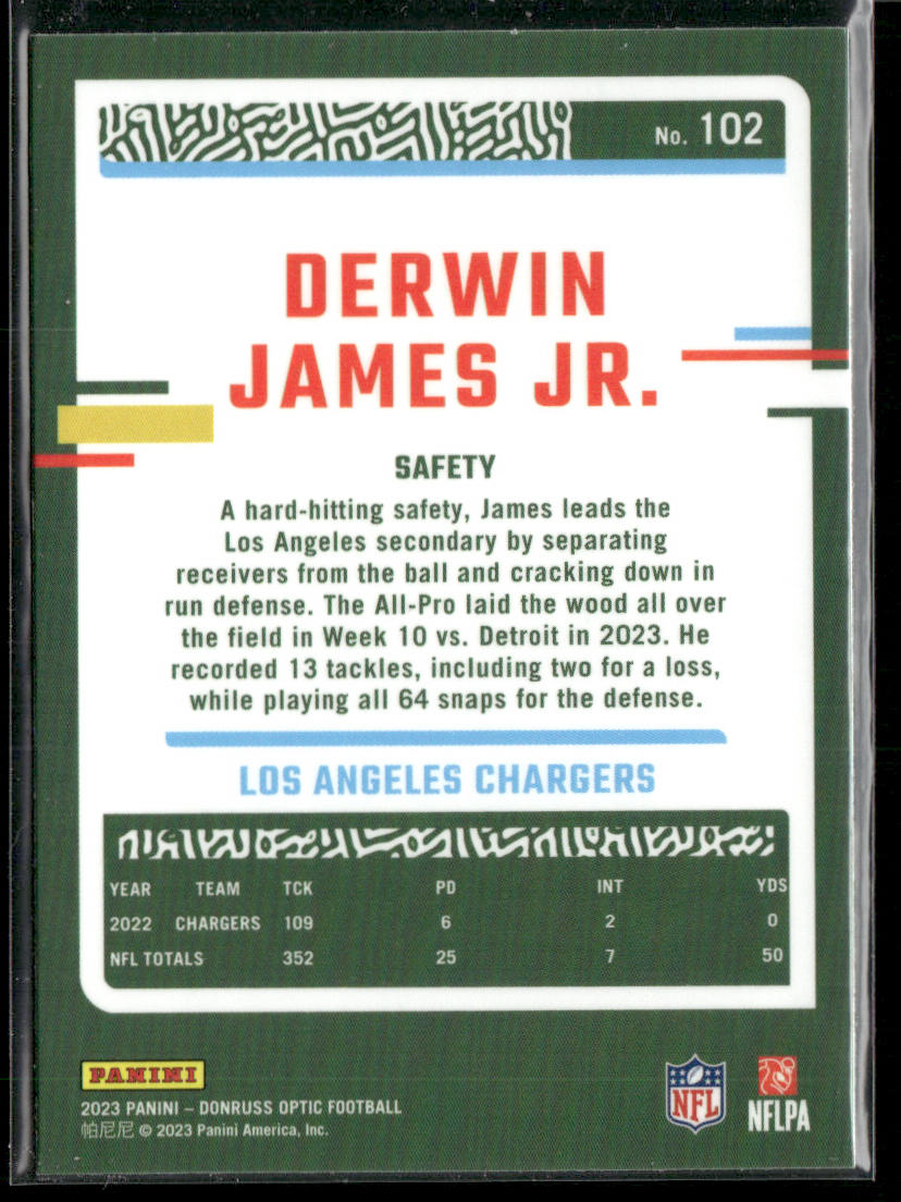 Derwin James Jr. 2023 Donruss Optic #102 Los Angeles Chargers