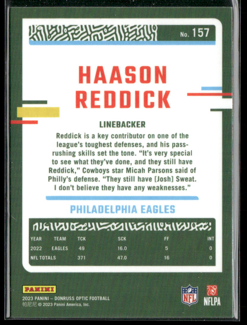 Haason Reddick 2023 Donruss Optic #157 Philadelphia Eagles
