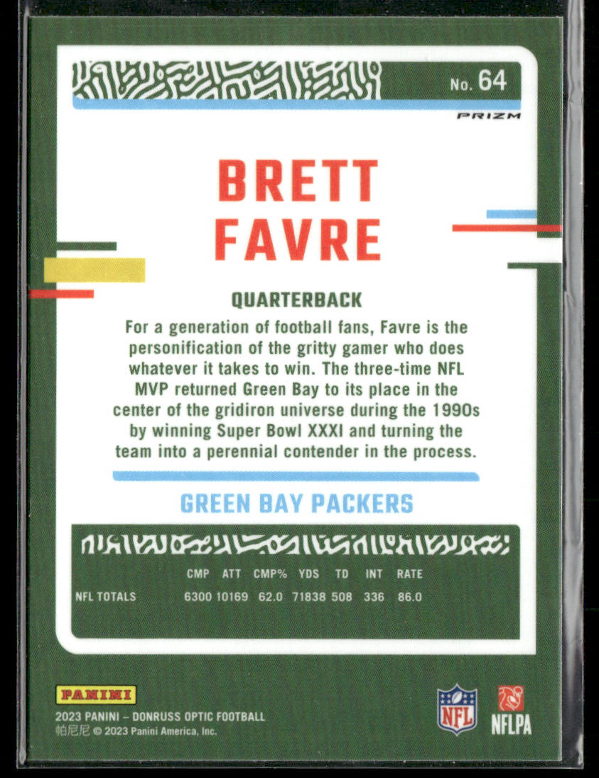 Brett Favre 2023 Donruss Optic Holo #64 Green Bay Packers